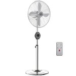 Ventilateur sur pied - homcom - hauteur r�glable 120 - 135 cm - oscillation 75� minuterie 75h t�l�commande ...