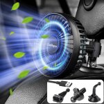 Ventilateur de voiture - coolifepro - ymg802 - usb rechargeable - 3 vitesses - rotation 360�
