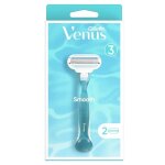 Rasoir rechargeable - venus - smooth 3 lames - 2 cartouches - srum moistureglide - peigne micro fine ...