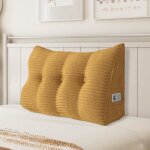 Vercart coussin de lecture cale dos coussin � coins coussin inclin� velours c�tel� marron clair 100cm ...