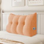 Vercart coussin de lecture cale dos coussin à coins coussin incliné velours côtelé rose 100cm Vercart coussin de lecture cale dos coussin à coins coussin incliné velours côtelé rose 100cm