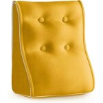 Vercart coussin de lecture cale dos coussin lecture lit coussin inclin coussins de lit lin jaune 40cm ...