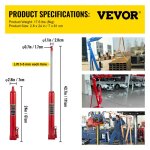 Vrin hydraulique long pour grue datelier 4 tonnes - vevor - tige hydraulique pour chvre levage moteur ...