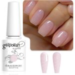 Vernis gel semi - permanent transparent paillet�e rose nujelly milky glitter vernis � ongles soak - off ...