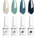 Vernis gels semi - permanents4pcs couleurs bleu marine vert clair collection nail art vernis � ongles ...