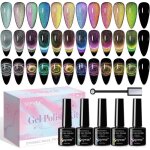 Vernis � ongles gel ?il de chat - febest - ensemble 12 couleurs - aimant inclus - effet ?il de chat - ...