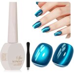 Vernis � ongles gel avec kit magn�tique15 mlvernis � ongles holographique bleu ?il de chatgalaxie pour ...