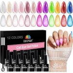 Vernis � ongles gel magn�tique - febest - 12 couleurs n�on et nude - effet ?il de chat - longue tenue ...