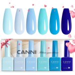 Vernis � ongles gel semi permanent 6 couleur uv nail polish bleu clair vert light blue green semi - permanent ...