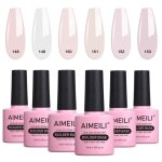 Vernis  ongles gel semi - permanent aimeili - lot color mix - multi - colored set - 6 x 10ml