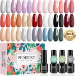 Vernis semi permanent 20 couleurs vernis gel uv avec base et 2 types top coat kit manucure cadeau fte ...