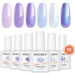 Vernis semi permanent blanc perle effet violet paillet bleu 6 couleurs vernis gel uv sans hema soak ...