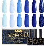 Vernis semi permanent bleu6 couleurs vernis gel uv semi permanentsoak off uv / led vernis  ongles8ml ...