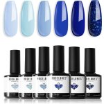 Vernis semi permanent bleu paillet� 6 couleurs vernis gel uv semi permanent kit soak off vernis � ongles ...