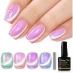 Vernis semi - permanent cat eye - febest - 4 couleurs - holographique paillet� - b�ton magn�tique inclus ...