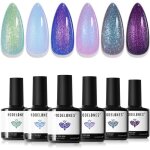 Vernis semi permanent - febest - 6 couleurs cam�l�on - paillettes vert bleu violet rose - v�g�talien