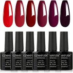 Vernis semi permanent gel uv couleur lot rouge vifmarronpastelvin kit gel rsine ongle 6pcs 10ml