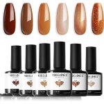 Vernis semi permanent vernis gel uv semi permanent hiver 6 couleurs marron rot orang paillet kit vernis ...