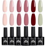 Vernis semi permanent kit 6 couleurs rose nude rouge vernis gel uv soakoff vernis  ongles uv / led gel ...