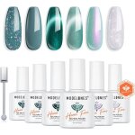 Vernis semi permanent magn�tique 9d cat eye vert paillet� 6 couleurs vernis gel uv semi permanent sans ...