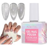 Vernis semi - permanent magn�tique - febest - 15 ml - argent� paillet� - effet cat eye - aimant inclus ...