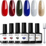 Vernis semi permanent noel6 couleurs vernis � ongles vernis gel uv semi permanent paillet� vert bleu ...