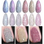 Vernis semi permanent paillet� 6 couleurs automne hiver vernis � ongles uv led paillettes gel r�fl�chissant ...