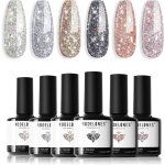 Vernis semi permanent paillet 6 couleurs vernis  ongle semi permanent soak off nail design gel polish ...