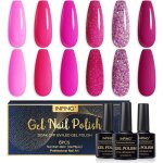 Vernis semi permanent rose6 couleurs fluo rose fonc� rose fuchsia paillet� vernis gel uv semi permanentsoak ...