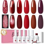 Vernis semi permanent rouge 6 couleurs bourgogne fonc� paillettes cat eye vernis � ongles soak - off ...