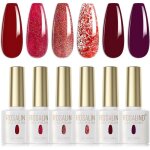 Vernis semi permanent rouge rouge fonc rouge vin pourpre fonc rouge paillet 6 couleurs vernis  ongles ...