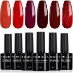Vernis semi permanent rouge et rouge paillet� kit 6 couleurs vernis gel uv semi permanent kit vernis ...