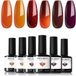 Vernis semi permanent rouge paillet marron lot de 6 couleur gel uv semi permanent kit vernis  ongles ...