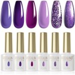 Vernis semi permanent violet6 couleurs lila fuchsia violet lavande paillet� lilac vernis � ongles soak ...