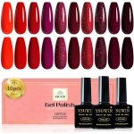 Vernis semi permanent10 couleurs rouge cerise fonc rouge pruneaux violet bordeaux vin rouge brillant ...