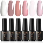 Vernis semi permanent6 couleurs 7ml blanc nu pastel clair violet clair vernis � ongles gels semi - permanents ...