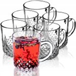 Verres � boissons - kadax - ensemble de 6 - 230ml - transparent - poign�e ergonomique
