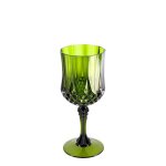 Verre  pied rutilisable vintage 22cl pistache vert anis menthe eau