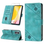 Verre tremp� + etui pour samsung galaxy a25 5g etui en cuir pu portefeuille housse avec stand et carte ...