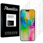 Verre tremp pour iphone 16 pro [pack 4] film vitre protection ecran phonillico