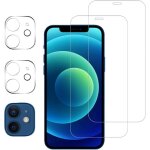 Pour iphone 12 mini - 4 films protection vitre verre tremp� anti - choc 9h 2 pour �cran 2 pour cam�ra ...