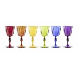 Verre a vin - verre a degustation excelsa - 65015 - lot de 6 verres country color multicolor