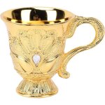 Verre � vin en m�tal avec poign�e et base pour la maison bar (or)