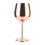 Verre � vin - inox - or rose - 18 oz - incassable - ext�rieur