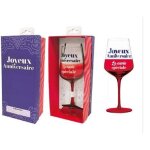 Verre a vin dans son coffret 24cm anniversaire 1 an de plus
