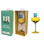 Verre a vin dans son coffret 24cm anniversaire 18 ans