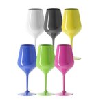 Verre � vin wine cocktail incassable multicouleur 47cl - lot de 6 - verre en tritan r�utilisable 350 ...