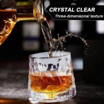 Verres � whisky rotatifs - dok - lot de 2 - style bar � lancienne - texture martel�e - 180 ml - base ...