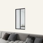 Verri�re atelier en aluminium thermolaqu� et 4mm verre tremp� - l. 63 x h. 108 cm - noir - luminosit� ...