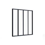 Verri�re dint�rieur en aluminium - 4 vitrages - noir - 139 x 123 cm